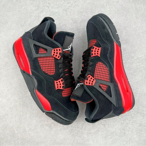 Air Jordan 4 Retro Black and Red Sneakers